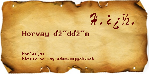 Horvay Ádám névjegykártya